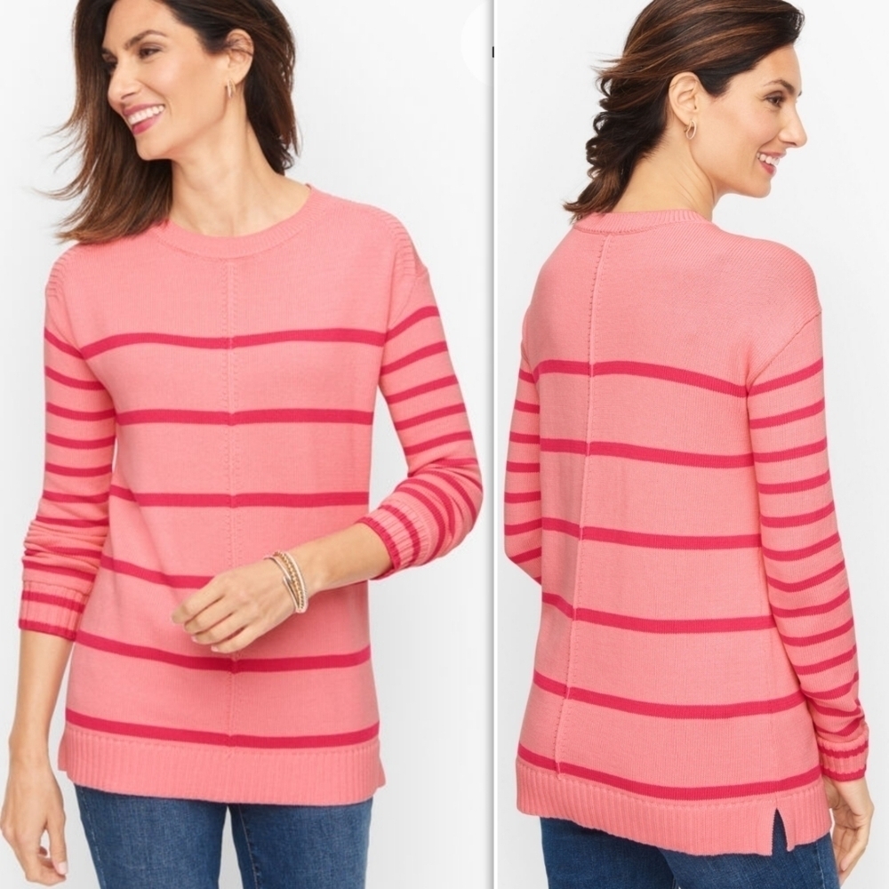 Talbots Drop Shoulder Tunic stripe Sweater